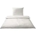 elegante Mako-Seersucker Bettwäsche Chelsea wollweiß 240x220 cm + 2x 80x80 cm - weiß