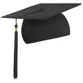 LIERYS Doktorhut (Studentenhut) - 54-61 cm - Hut für Abschlussfeiern vom Studium, Universität, Hochschule, Abitur - Absolventenhut in blau schwarz rot schwarz