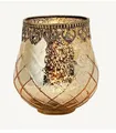 Windlicht Kerzenglas Gold Marokko aus Glas mit Metall 10cm