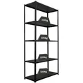 PROREGAL Schraubregal Haldor HxBxT 180x90x40cm  5 Stahlplatten-Ebenen Fachlast 100 kg Schwarz
