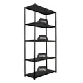 PROREGAL Schraubregal Haldor mit Metallböden HxBxT 180x90x40cm 5 Ebenen Fachlast 100 kg Schwarz, Stahl, Metallregal, Küchenregal, Kellerregal, Garagenregal, Lagerregal
