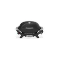 Weber Q2100N Gasgrill, 53 x 38cm Grillfäche, portabler BBQ Grill, 1 Brenner, hoher Deckel, 2-geteilter porzellanemaillierter Guss-Grillrost - Schwarz (1501088)