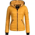 Navahoo Steppjacke Kimuk leichte Übergangsjacke mit Kapuze gelb S (36)