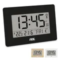 ADE Große Funkuhr digital mit XXL-Ziffern | Tischuhr mit Kalender und Wochentag | Digitale Uhr mit Temperaturanzeige | Funkwecker digital mit Batterie | schwarz