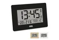 ADE Funktischuhr Digitale Tischuhr und Wanduhr mit großem Display Funkuhr aus Bambus mit Temperaturanzeige, digitaler Wecker, Kalender