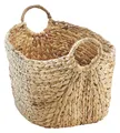 Kobolo Korb aus Wasserhyazinthe mit Henkeln - 56x40x34 cm - braun - großer geflochtener Aufbewahrungskorb für Wäsche, Bücher & Zeitungen - stilvoller XL-Ordnungshelfer robust & handgearbeitet