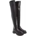 Buffalo Aspha Stretch Frauen Vegane Über Das Knie Stiefel Schwarz – 6,5 UK - 40 EU - 9 US / Schwarz - Schwarz - 40