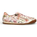 Laura Vita Damen-Sneaker Tivanao-05 aus rosafarbenem Leder mit Blumenmuster und Reißverschluss