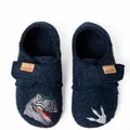 Living Kitzbühel Hausschuhe Klettschuh T-Rex (Schurwolle) nachtblau Jungen (31-35)