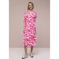STREET ONE Midikleid mit Volant rosa 40 EU