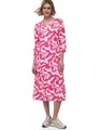 Street One Damen Midi-Kleid aus Leinen mit Print