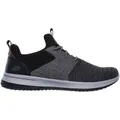 Skechers Delson-Camben Slip-On Sneaker Slipper, Freizeitschuh mit praktischem Gummizug grau|schwarz 43 EU