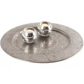 Orientalische Dekoteller Serviertablett Deko Manar Silber