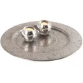 Orientalische Dekoteller Serviertablett Deko Manar Silber