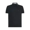 Tommy Hilfiger für Herren. MW0MW17770 1985 Schwarzes Piqué-Poloshirt (XXL), Lässig, Baumwolle, Kurzarm, Bio-Baumwolle, Nachhaltig