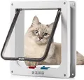 Sailnovo Katzenklappe Hundeklappe 4 Wege Magnet-Verschluss für Katzen, 19 * 20 * 2cm Hundetür Katzentür Haustierklappe Haustiertür, Installieren Leicht mit Teleskoprahmen Cat Flap Klappe…