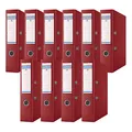 Donau Premium Ordner Breit 10er Pack/DIN A4 / 7,5 cm / 10 Stück/Weinrote/Kunststoffbezug PP/Carton Papier Schlitzordner Büroordner Aktenordner Ringordner/Grünen Punkt