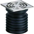 Pronto-Einsteckablauf DN 100 senkrecht mit Edelstahlrost 115 x 115 mm