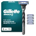 Gillette Mach3 Basis Rasierer Herren — Inkl. 1 Nassrasierer und 5 Ersatzklingen mit Gleitstreifen für Ein Sanftes Gleiten und Neuer Klingenbeschichtung für Weniger Hautirritation — Schwarz