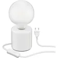 ledscom.de Tischlampe TIPO Porzellan rund weiß Kugel inkl. E27 G125 Lampe extra matt warm-weiß 845lm