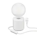 ledscom.de Tischlampe TIPO Porzellan rund weiß Kugel inkl. E27 G125 Lampe extra matt warm-weiß 845lm