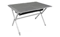 BERGER Campingtisch mit rollbarer Tischplatte - Klapptisch Höhenverstellbar Klappbar | Gartentisch, Esstisch, Balkon, Garten, Terrasse (Aluminium)