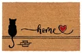 HANSE Home Fußmatte Kokos Cat Home, Türmatte, rechteckig, Höhe: 15 mm, Schmutzfangmatte, Rutschfest, Outdoor, Innen, Außen, Kokosmatte, Flur
