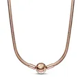 PANDORA Moments Schlangen-Gliederhalskette aus 14 Karat rosévergoldeter Metalllegierung - kombinierbar Moments Armbänder - Länge: 40cm