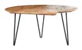 Couchtisch - Braun - Schwarz - Mangoholz massiv gebeizt - Metallgestell - 90 x 44 cm