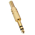 BestPlug 6,3mm Stereo Audio Klinke Stecker Aux in Out Lötversion - vergoldet Metallausführung