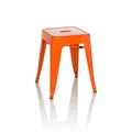 hjh OFFICE Metall Hocker VANTAGGIO Orange Sitzhocker im Industry-Design, stapelbar, niedrig, 645070