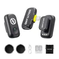 Hollyland Lark A1 Mini Duo Wireless Lavalier Mikrofon für iPhone14/13/12, Kabellos Mini Microphone mit EQ&Hall, 200m(650ft),6-stufiger Gain-Regelung für die YouTube Podcast Video und Vlog-Erstellung.