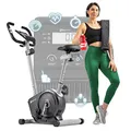 Hop-Sport Heimtrainer Fahrrad HS-2050H Sonic - leises Fitnessbike für Zuhause mit Magnetwiderstand & 8 Stufen, Pulsmessung, Hometrainer mit LCD-Display und Transportrollen, bis 120 kg belastbar