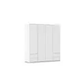 Rauch Möbel Nabila Kleiderschrank für Schlafzimmer, Kinderzimmer, Jugendzimmer, Flur, 4-türig, 4 Schubladen, Push-to-Open, mit Zubehör Basic, Farbe Weiß, Breite 187 cm