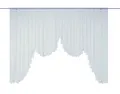 Wirth Gardine Elena (1 St), Faltenband, halbtransparent, Sablé, veredelt mit echter Plauener Spitze Stickerei, geschwungen