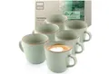 SÄNGER Becher Set Rio, 6-tlg., Steingut, 6 tlg. Rio Minze Kaffeebecher, Beige, Handmade, VALUE COLLECTION