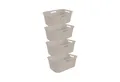 ROTHO Wäschekorb 4er-Set Wäschekorb BRISEN 41 l, flexibel & modern mit 4 Griffen (Wäschekorbset, 4er-Set), Belüftete Rattanstruktur verhindert Gerüche & sorgt für Frische