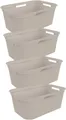 BRISEN 4erSet Wäschekorb 40 l, Kunststoff, beige, 4 Wäschekörbe im Set, 40l 5...
