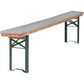 TexDeko Bierbankauflage 220x25x2cm mit Reißverschluss Grau Premium - Grau