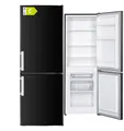 PKM Kühl-Gefrierkombination 173 L EEK C Kühlschrank freistehend 2 Gefrierschubladen und 1 offene Tablettschublade (Schwarz)