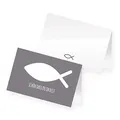 itenga 24 x Tischkarten Platzkarten Namensschild Fisch Kommunion Taufe Konfirmation (grau)