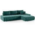 Meblito Ecksofa, Dunkelgrün, Textil, L-Form, 265x185 cm, Wohnzimmer, Sofas & Couches, Wohnlandschaften, Ecksofas