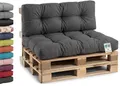 Gutekissen® Palettenkissen, Gartensofakissen, Gesteppte Kissen gefüllt mit granuliertem Poulirette-Schaum, viele Farben und Größen PPI (Rückenlehne 120x40, gesteppt Anthrazit)