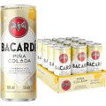 BACARDÍ Piña Colada, 10% Vol., 12 x 25 cl/250 ml, Ready-To-Drink Cocktail in der Dose, trinkfertig mit BACARDÍ Carta Blanca Rum, Ananas und Kokosnuss