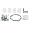 sunprotect 12502 Montage-Set für Seilspann-Markise / Sonnensegel / Sonnenschutz für Pergola Wintergarten Terrasse, silber/weiß, 37-teilig (1 Set)