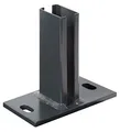 Alberts 686987 Pfostenträger für Zaunpfosten für Doppelstabmatten | zum Aufschrauben | feuerverzinkt, anthrazit kunststoffbeschichtet RAL 7016 | Platte 150 x 80 mm | für Pfosten 60 x 40 mm