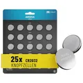 ABSINA Knopfzellen CR2032 3V 25er Pack - Batterien CR2032 auslaufsicher & mit Langer Haltbarkeit - CR 2032 Lithium Batterien für Autoschlüssen und vieles mehr