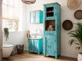 Woodkings Badmöbel Set Santa Cruz blau 3-teilig Badschränke Landhausstil