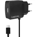 LogiLink PA0146 USB Steckdosenadapter mit Micro-USB-Kabel, 1x USB-Port, 10W schwarz