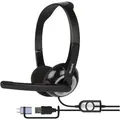 Hamlet Hheadmus-Cx Cuffia Con Microfono E Telecomando USB-A + USB-C (Hheadmus-Cx) (Kabelgebunden, USB-A) (HHEADMUS-CX)